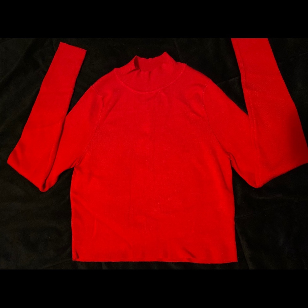 Red Crop Top Sweater Large